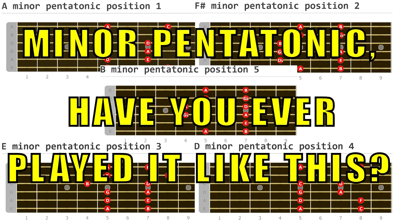 Tutti i box della pentatonica suonati tra 4° ed 8° tasto Backing Track